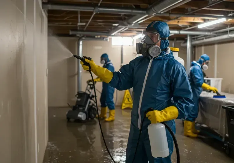 Basement Sanitization and Antimicrobial Treatment process in Swansboro, NC