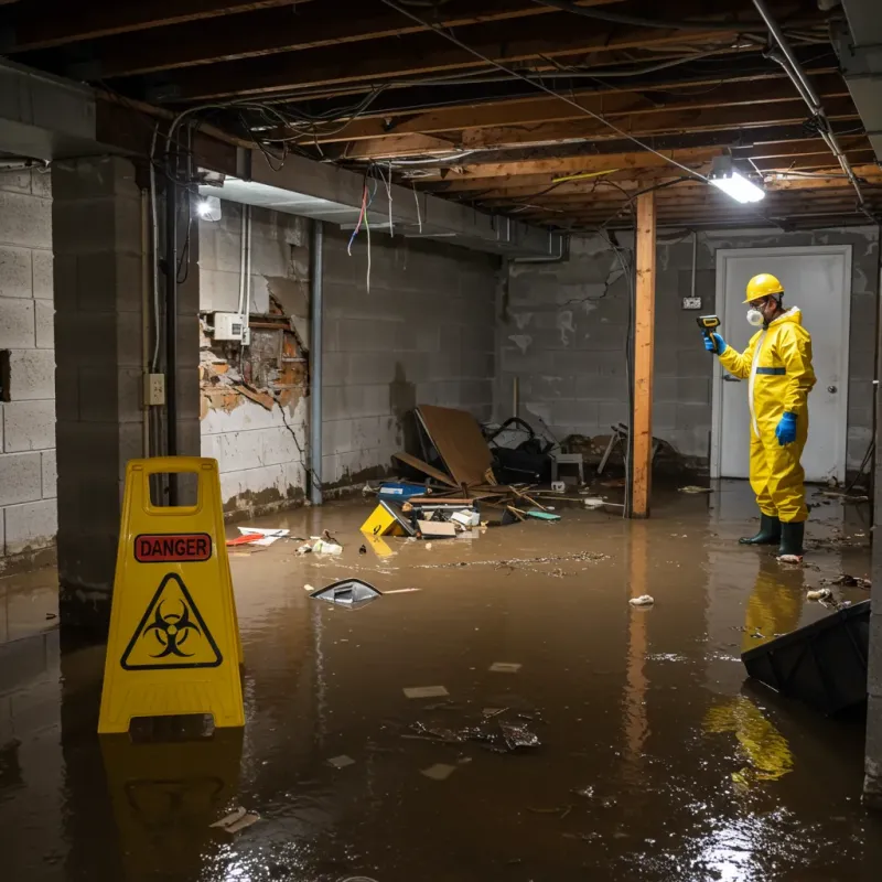 Flooded Basement Electrical Hazard in Swansboro, NC Property