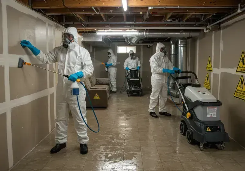 Basement Moisture Removal and Structural Drying process in Swansboro, NC